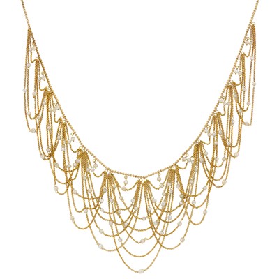 Lot 7 - A pearl draperie necklace