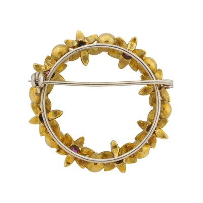 Lot 26 - A multi-gem and enamel brooch