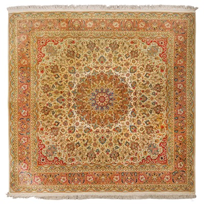 Lot 45 - A very fine part silk Tabriz carpet, north-west Persia
