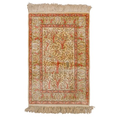 Lot 15 - An extremely fine and signed silk Hereke rug, Turkey