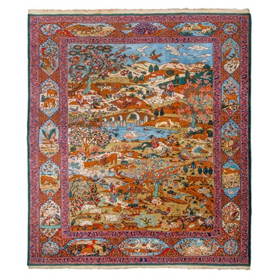 Lot 102 - A fine landscape design Hereke carpet, Turkey