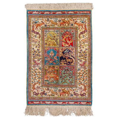 Lot 34 - A fine and signed silk Hereke rug, Turkey