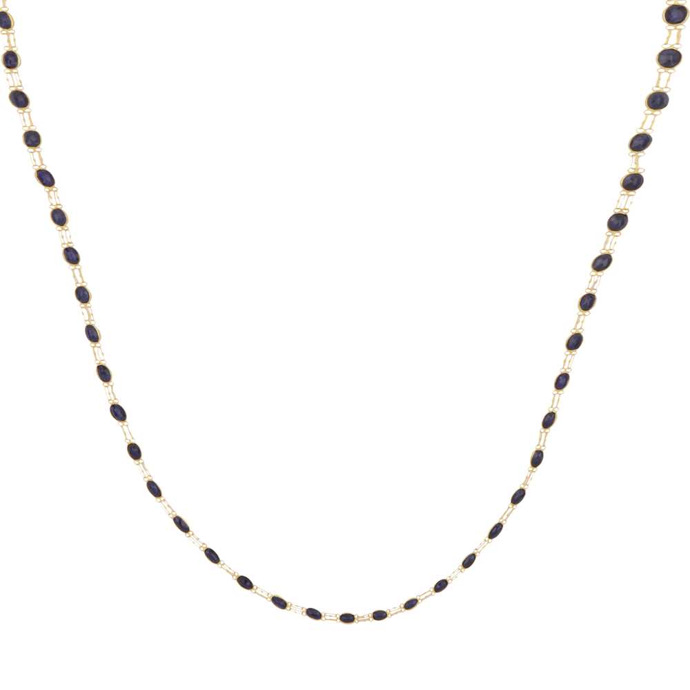 Lot 35 - A sapphire line necklace