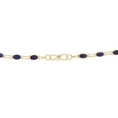 Lot 35 - A sapphire line necklace