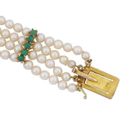 Lot 18 - A pearl and turquoise bracelet