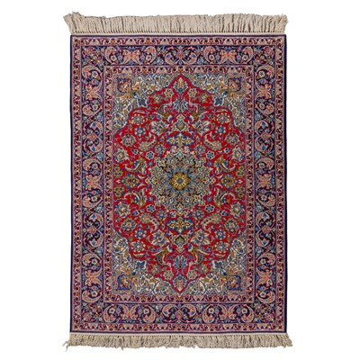 Lot 79 - An extremely fine part silk Isfahan rug, central Persia