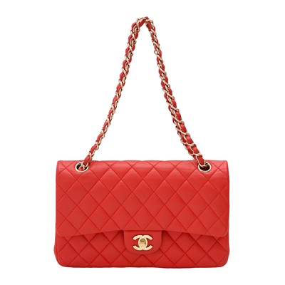 Lot 26 - Chanel Poppy Red Medium Classic Double Flap Bag