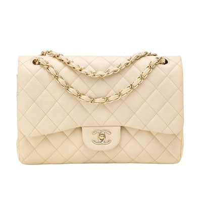 Lot 121 - Chanel Beige Jumbo Classic Double Flap Bag