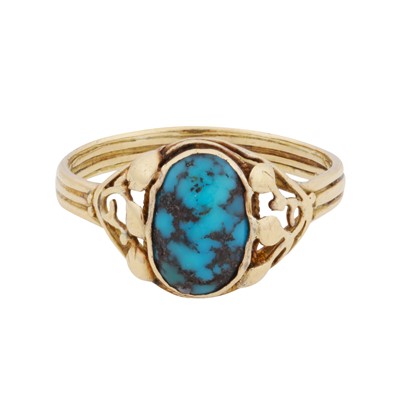 Lot 28 - Possibly by Liberty and Co | A turquoise single stone ring