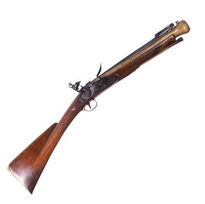 Lot 353 - A late 18th Century flintlock blunderbuss with bayonet