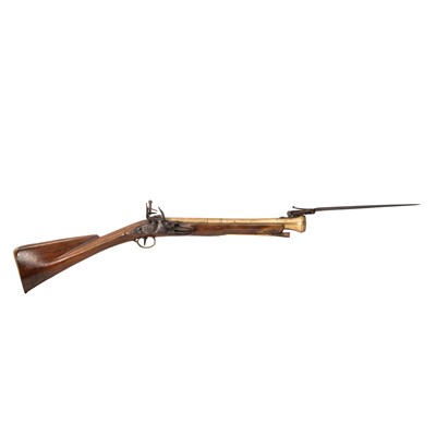 Lot 353 - A late 18th Century flintlock blunderbuss with bayonet
