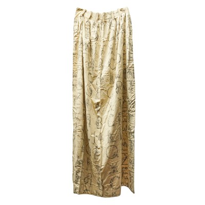 Lot 385 - Pierre Frey 'Alphabet' Toile de Jouy curtains and a matching pelmet