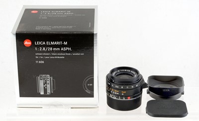 Lot 322 - Black Leitz 28mm f2.8 Elmarit-M Asph.
