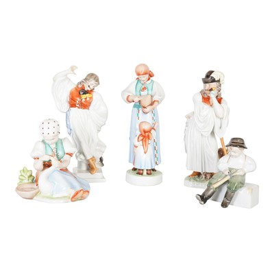 Lot 252 - A collection of Zsolnay and Herend figures