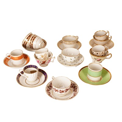 Lot 277 - Group of Flight & Barr and later Worcester, tea and coffee cups/bowls and saucers 1792-1840