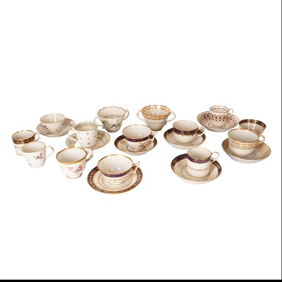Lot 276 - Group of Flight & Barr and later Worcester, tea and coffee cups and saucers 1792-1840