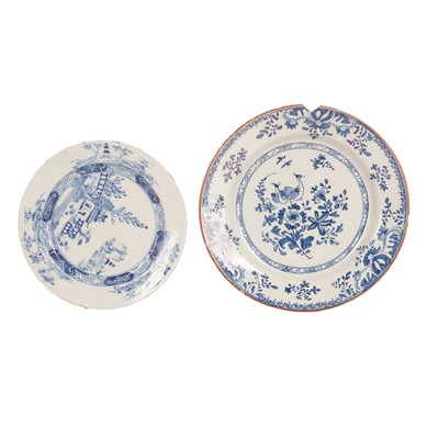 Lot 321 - A blue and white Lambeth Delftware plate circa 1774