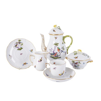 Lot 309 - A Herend ‘Rothschild Bird’ pattern porcelain part coffee service