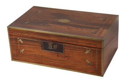 Lot 184 - A Regency brass inlaid rosewood writing box