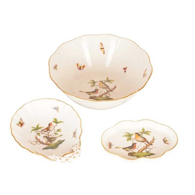Lot 255 - A Herend porcelain Rothschild Bird pattern group