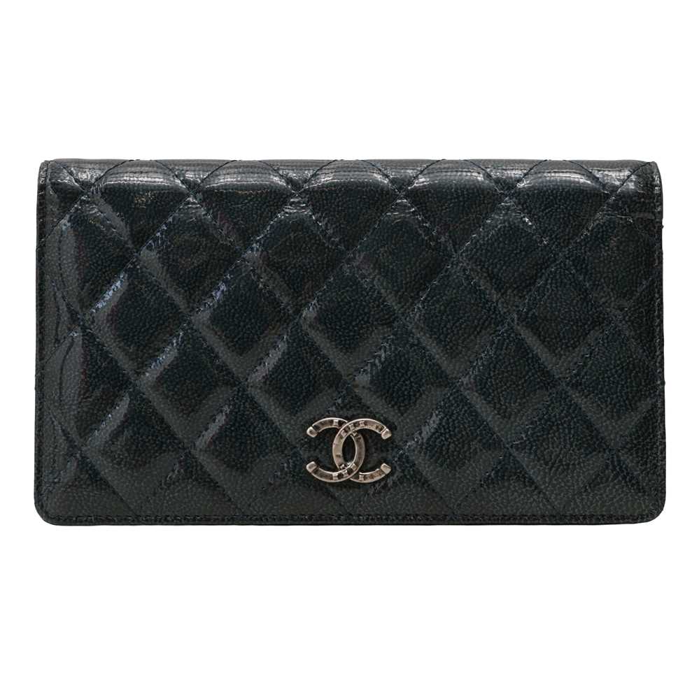 Lot 7 - Chanel Dark Teal CC Flap Continental Wallet