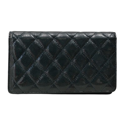 Lot 7 - Chanel Dark Teal CC Flap Continental Wallet