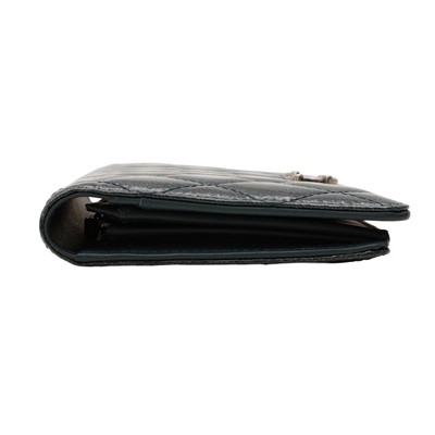 Lot 7 - Chanel Dark Teal CC Flap Continental Wallet