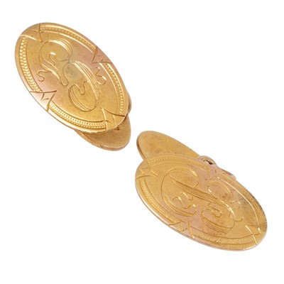 Lot 188 - A pair of gold cufflinks
