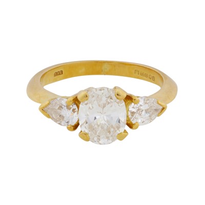 Lot 206 - A diamond three stone ring, circa 1990