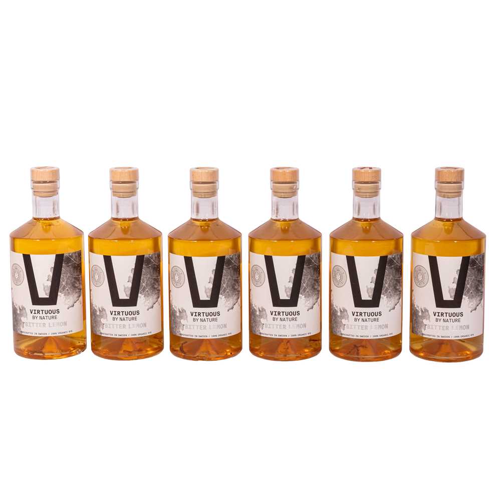 Lot 203 - Virtuous Organic Vodka Bitter Lemon - 6 bottles