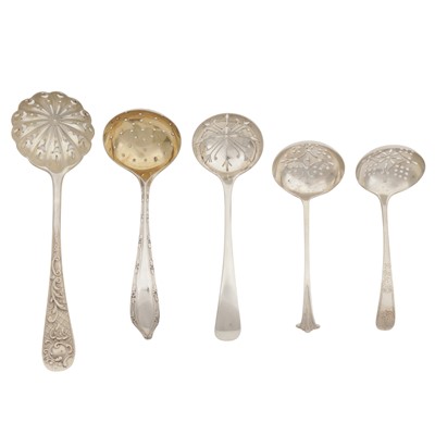 Lot 770 - A Victorian sterling silver sugar sifter, London 1896 by George Maudsley Jackson