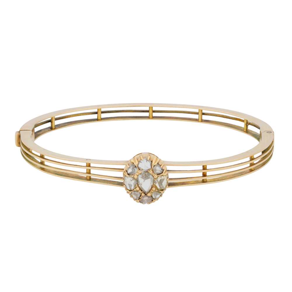 Lot 20 - A very light blue diamond bangle