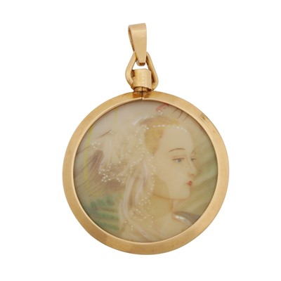 Lot 282 - A portrait pendant