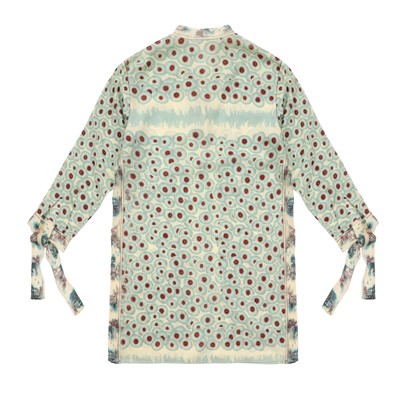 Lot 57 - Hermes Blue Cotton Print Tunic Top - Size 42