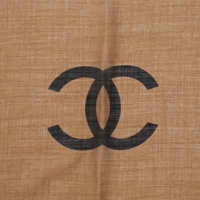 Lot 93 - Chanel Brown CC Geometric Wool Scarf