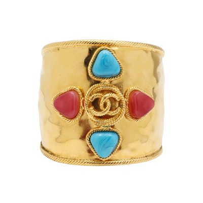 Lot 167 - Chanel Gripoix Byzantine CC Cuff Bracelet
