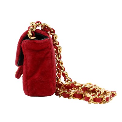 Lot 20 - Chanel Red Toy Micro Flap Bag