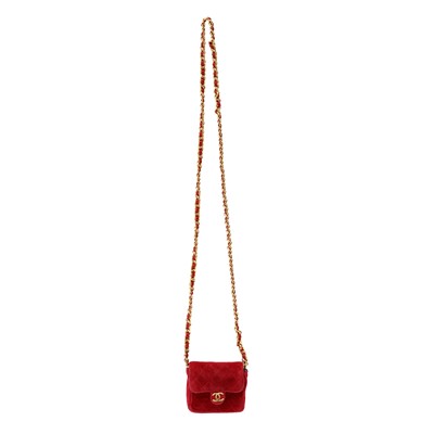 Lot 20 - Chanel Red Toy Micro Flap Bag