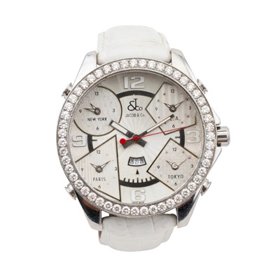 Lot 67 - Men's Jacob & Co 'Five Time Zone' Wristwatch