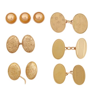 Lot 437 - A collection of cufflinks and dress studs