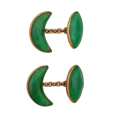 Lot 175 - A pair of nephrite cufflinks