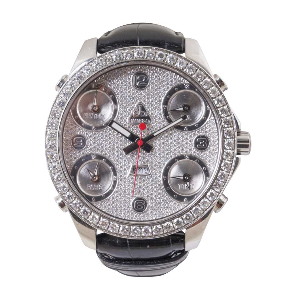 Lot 66 - Men's Jacob & Co ' Five Time Zone' Wristwatch