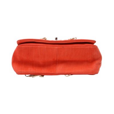 Lot 12 - Chanel Coral Laser Cut Fringe Flap Bag