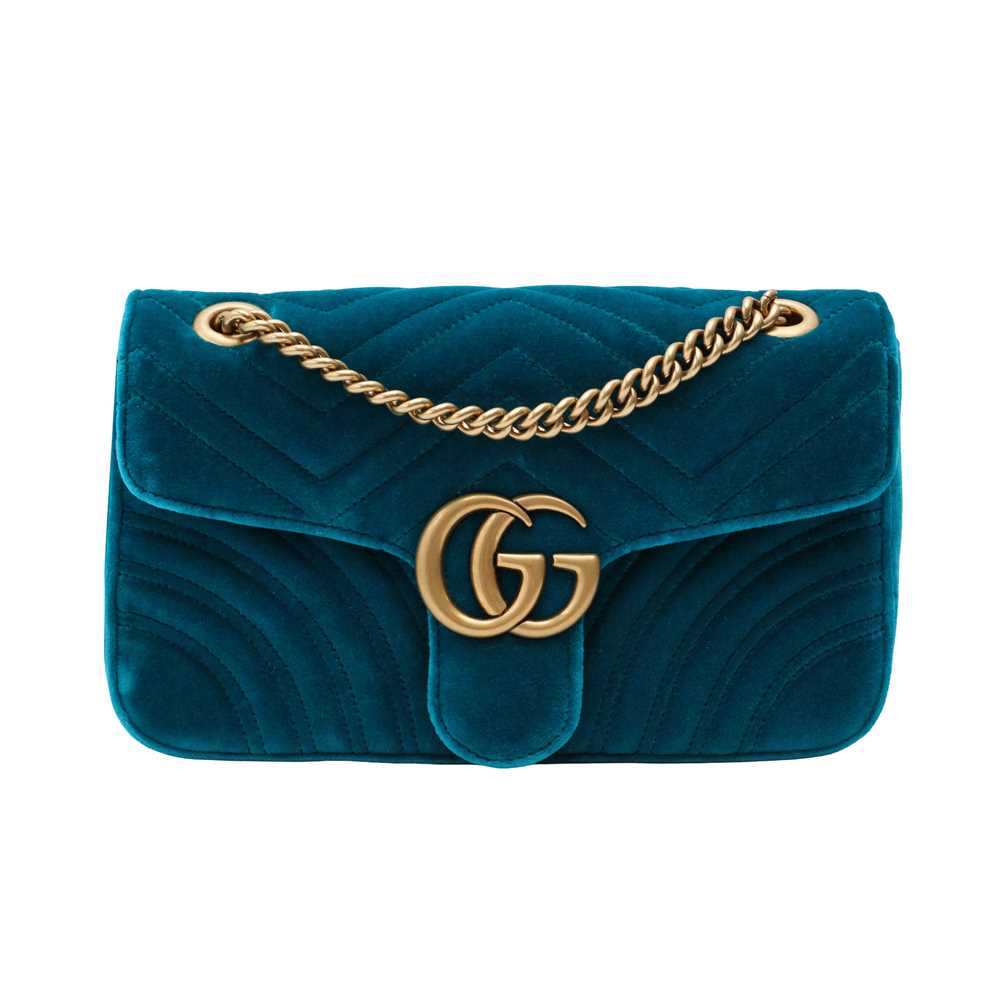 Lot 75 - Gucci Teal Medium GG Marmont Flap Bag