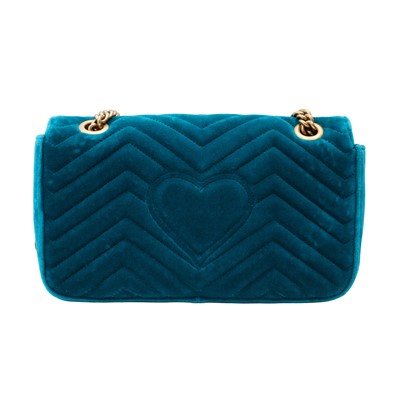 Lot 75 - Gucci Teal Medium GG Marmont Flap Bag