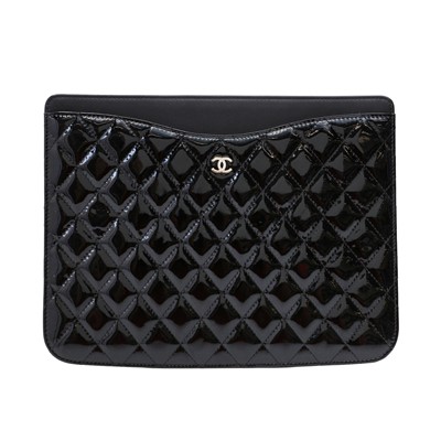 Lot 191 - Chanel Black CC Flat Tech Flat Pouchette