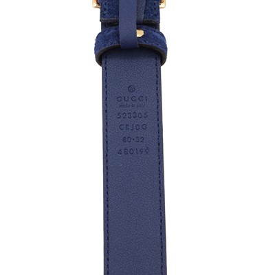 Lot 76 - Gucci Navy G Cube Belt - Size 80