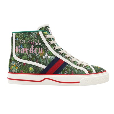 Lot 4 - Gucci Green London Tennis 1977 High Top Sneaker - Size 36.5