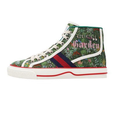 Lot 4 - Gucci Green London Tennis 1977 High Top Sneaker - Size 36.5