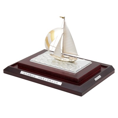 Lot 631 - A modern Japanese silver model of a cutter ship, by Takehiko
